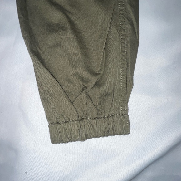 Vanilla Star Cinched Bottom Pants Green Khaki Joggers Button Waist Size 29/9 - Picture 4 of 8